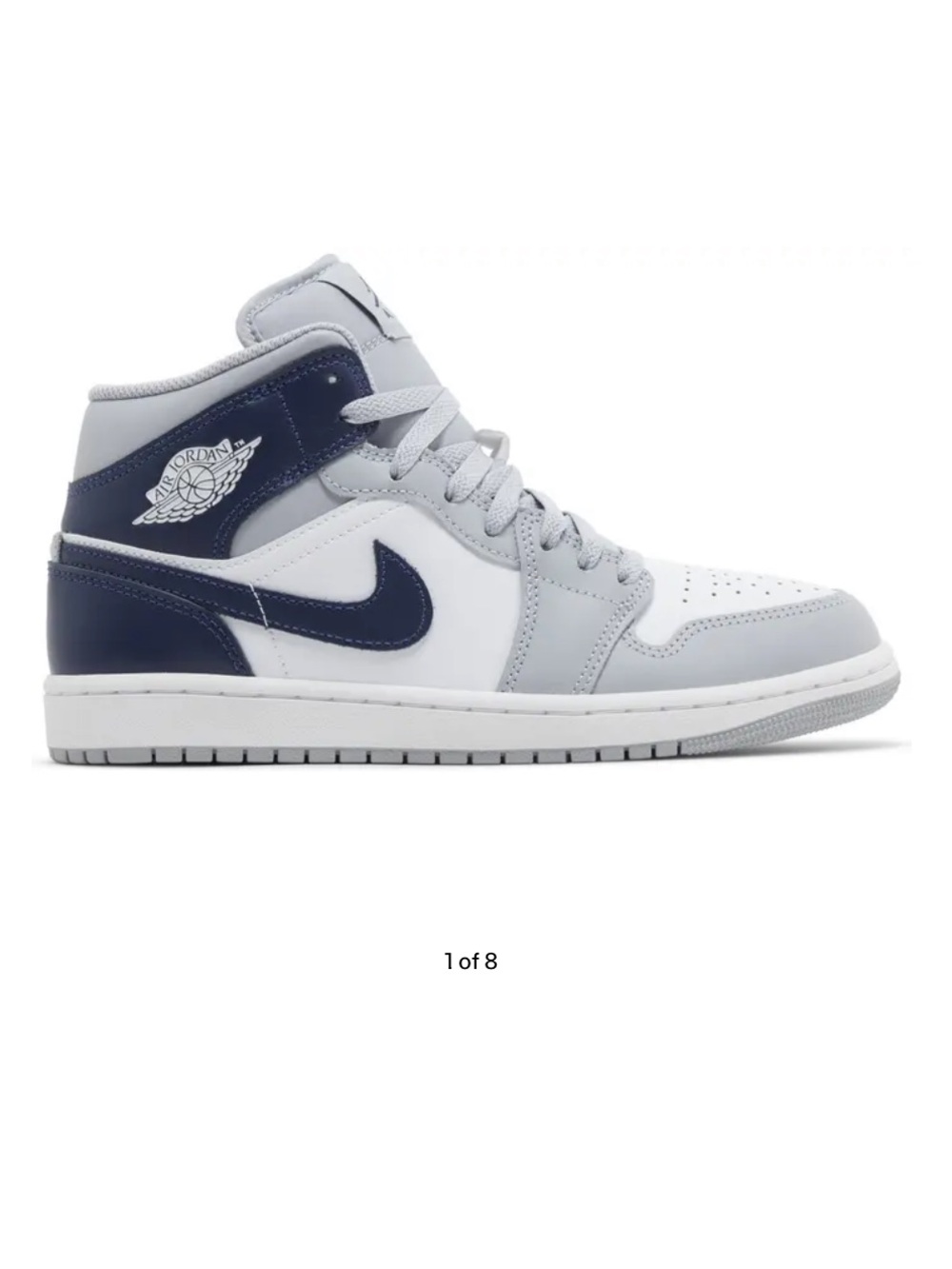 Youth Air Jordan 1 Mid 'Wolf Grey Midnight Navy'